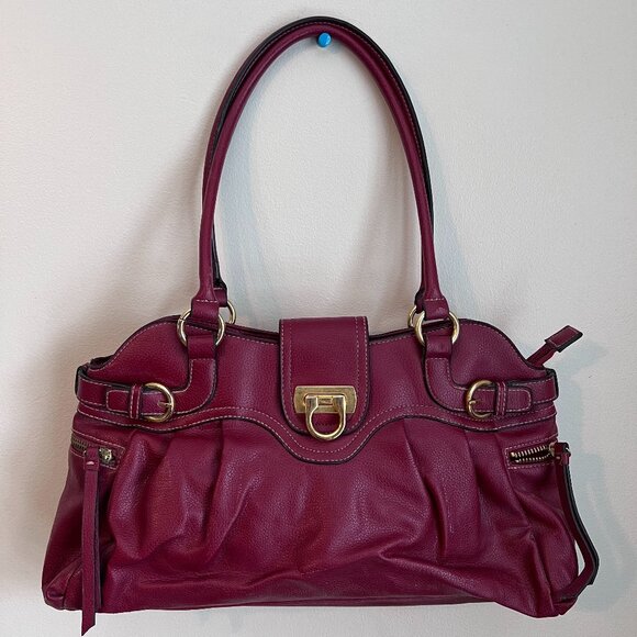 Handbags - Unbranded Vintage Burgundy Vegan Leather Handbag